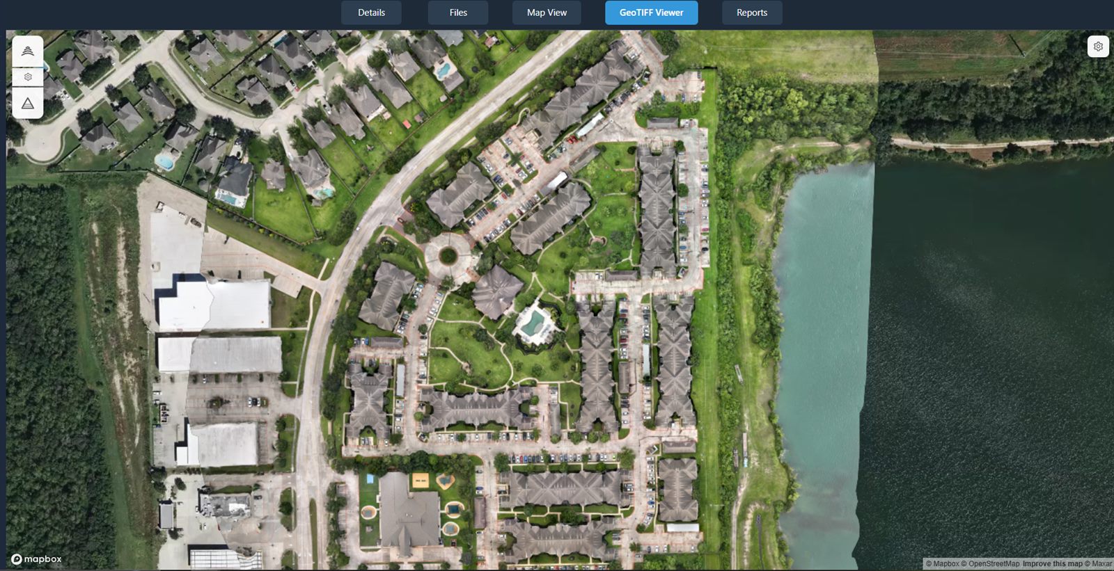 GeoTIFF Viewer with an orthophoto on the map