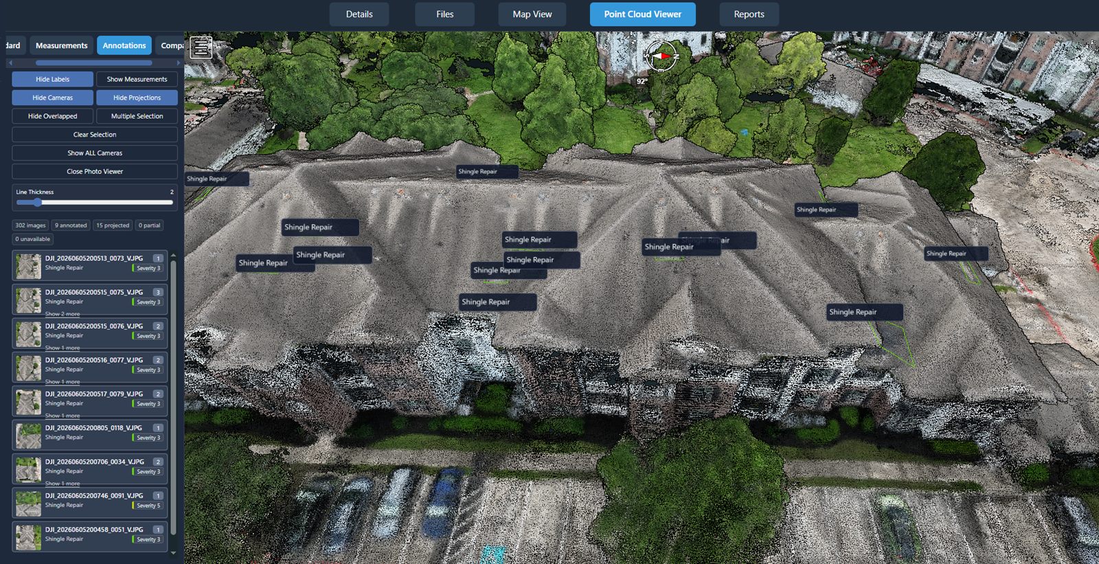 Point Cloud Viewer showing a 3D model