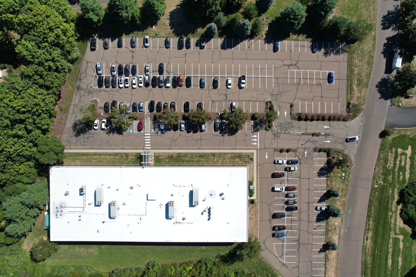 Commercial property aerial overview